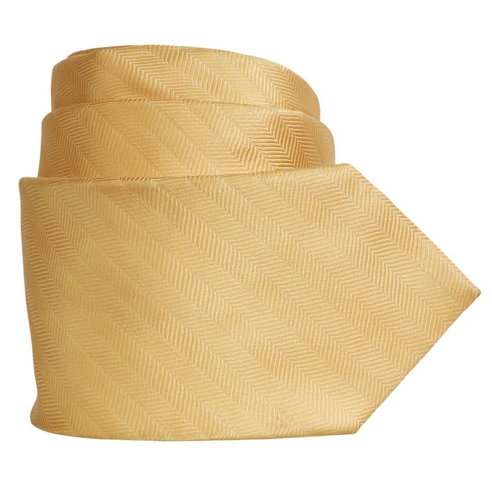 Thomas Pink Men's 100% Silk Necktie England Designer Yellow Gold‎ Herringbone